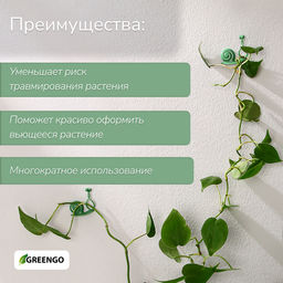 Крепления для вьющихся растений, настенные, самоклеящиеся, Улитка, d=10 мм, набор 10 шт., Greengo фото 2