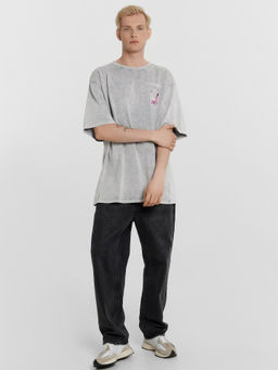 Футболка мужская серая с обработкой эйсид и принтом Моя волна - Mark formelle фото 3