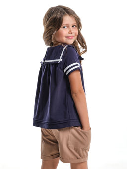 Футболка для девочки UD 1457 синий - Mini maxi фото 6