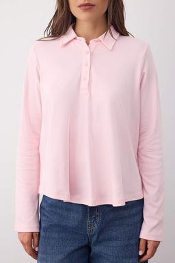 Wardrobe Essentials  Pembe Tok Kumasl? Dugmeli Orme Bluz | TWOAW26BZ00074