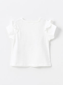 Bask?l? Bisiklet Yaka K?sa Kollu K?z Bebek Ti??rt 2li - Waikiki фото 3