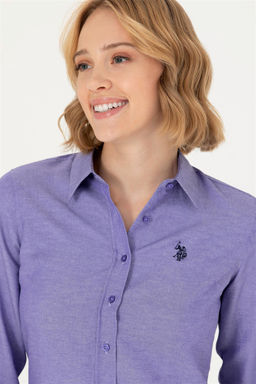 U. S. Polo Assn Женская фиолетовая базовая рубашка с длинным рукавом - U.s. polo assn фото 2