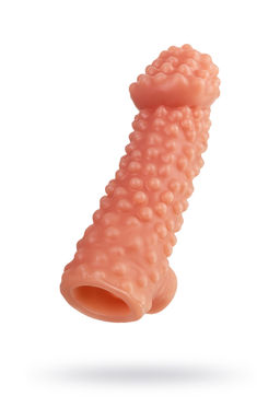 Насадка реалистичная KOKOS COCK SLEEVE 004-M с дополнительной стимуляцией, TPE, телесная, 15.6 см