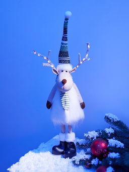 Фигура текстиль «Новогодний лосик» 58 см, 10 LED, от батареек АА×3, свечение тёплое белое