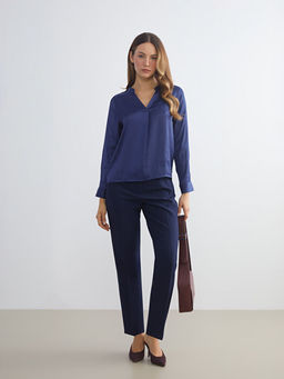 Ka??k Yaka Saten Bluz