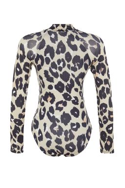 TRENDYOLMILLA Leopar Desenli Yuzucu Fermuarl? Uzun Kollu Regular Mayo TBESS21MA0215  фото 8