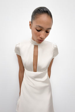 VESTIDO SATINADO ABERTURA / Blanco - Zara фото 4