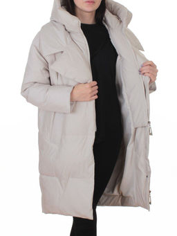 Z24-829 LT. BEIGE Куртка зимняя женская оверсайз (200 гр. тинсулейт)