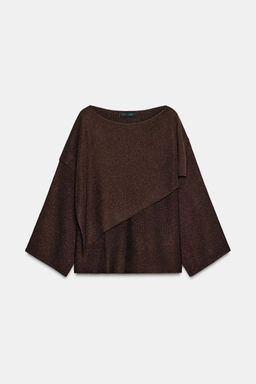 METALLIC THREAD KNIT CAPE JUMPER - Zara фото 3