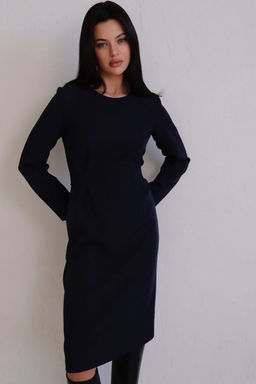 11298 Платье-футляр тёмно-синее