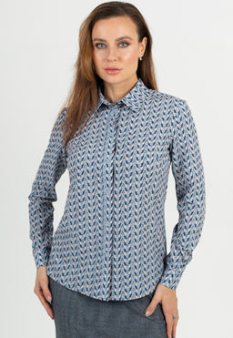 Женская рубашка с длинным рукавом приталенного силуэта