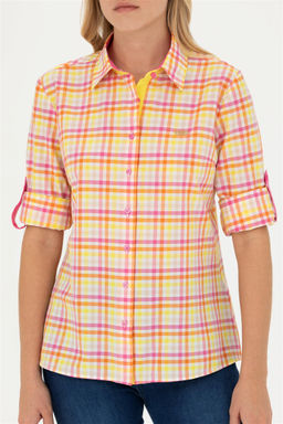 Женская розовая рубашка с длинным рукавом - U.s. polo assn фото 12