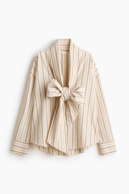 Camisa de popelina con cierre de lazada - H&m фото 2
