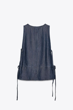 ZW COLLECTION DENIM TIE TOP - Zara фото 14