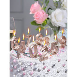 Свеча в торт на шпажке Многогранник, цифра 6, 7 см, шампань - Simaland фото 5