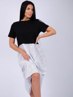 Платье "Виттория 6" белый горох, вискоза/кулирка (М)