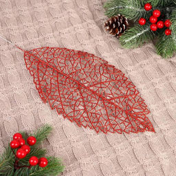 Цена за 10 шт. Декор блеск «Берёзовый лист», 14×28 см, МИКС