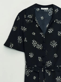 Платье с поясом и цветочным принтом - Zarina фото 10