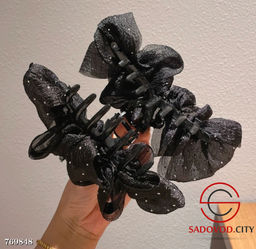 Крабик бант пышный для волос со стразами - Bruno фото 8