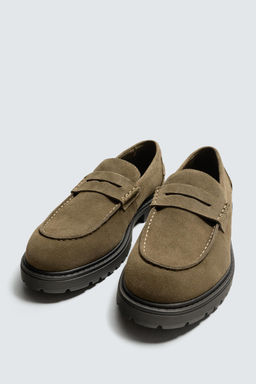 LEATHER TRACK PENNY LOAFERS - Zara фото 12