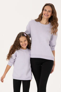 K_z _ocuk Lila _ardonlu Bisiklet Yaka Basic Sweatshirt Sepette S_rpriz _ndirim - U.s. polo assn фото 7