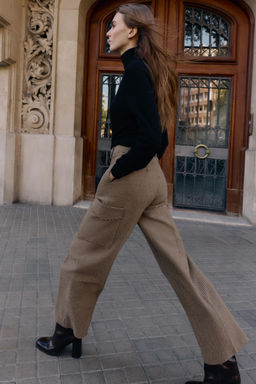 HOUNDSTOOTH CARGO TROUSERS - Zara фото 8