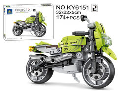 Конструктор "KAZI" 174 дет. "Мотоцикл зеленый" (KY6151-2) в коробке (р)