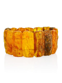 Браслет из натурального балтийского янтаря золотистого оттенка Помпеи