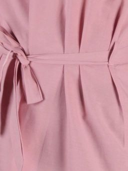 829 PINK Платье хлопковое с поясом Fashion