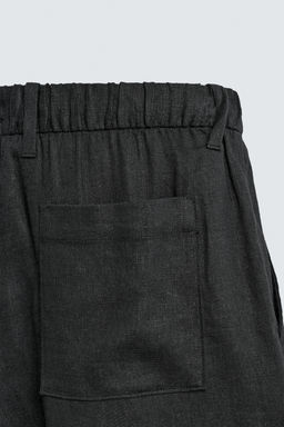 BERMUDA RELAXED FIT LINO - VISCOSA / Negro