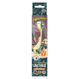 ВКФ Гигантозавр Набор цветных карандашей Билл GGZ-CP-1006 заточенный 8 х 6 цв