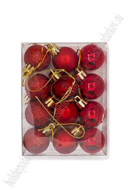 Набор новогодних шаров 3 см (12 шт) SF-7334, красный №1