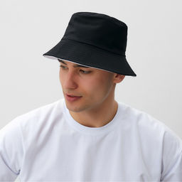 Панама двусторонняя унисекс MINAKU, цвет белый, чёрный, размер 56-58