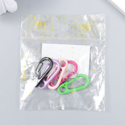 Цена за 5 шт. Основа для брелока карабин металл Фокси МИКС 0,7х1,4х3,1 см - Арт узор фото 4