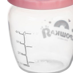 Бутылочка для кормления Крошка Я Basic, классическое горло, от 0 мес., 60 мл (мерная шкала до 40 мл), розовый