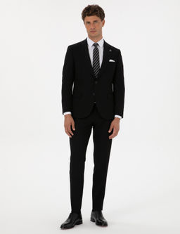 Siyah Ex. Slim Fit Tak_m Elbise