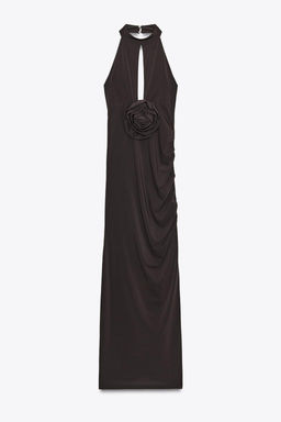 HALTERNECK DRESS WITH FLOWER - Zara фото 6