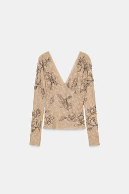 TOP WITH BEADED EMBROIDERY - Zara фото 6
