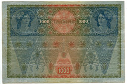 Банкнота 1000 крон 1902 года Австрия  надпечатка