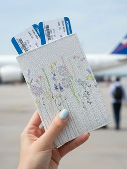 Кожаная обложка для паспорта с принтом