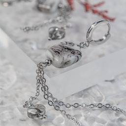 Серьги из муранского стекла GREY CUT LC3471 - Vloes фото 3