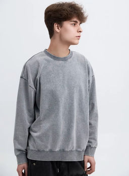 KM1856 Свитшот OVER SIZE (футер-двухнитка) СВ_СЕРЫЙ