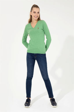 Женский базовый свитер мятного меланжа Неожиданная скидка в корзине - U.s. polo assn фото 4