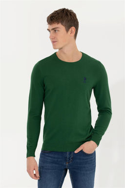 Мужской зеленый трикотажный свитер Basic - U.s. polo assn фото 7