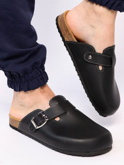 05 | Maka | Черные женские медицинские сабо натуральная кожа (перфорация) - Milka shoes&more фото 4