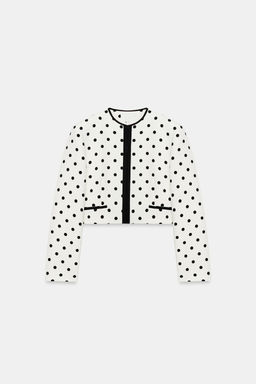 BLAZER CORTA LUNARES / Crudo / Negro - Zara фото 6