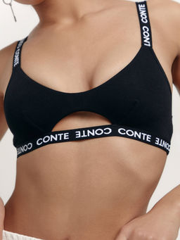 CONTE FIT DAY LBE 1950 Бюстье из хлопка с вырезом black