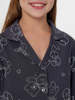 Комплект домашний для девочек серый с принтом - Mark formelle фото 4