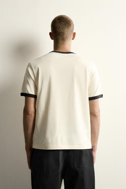 CAMISETA RIB CONTRASTE B?SICA / Crudo - Zara фото 3