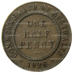 1/2 пенни 1938 года Австралия